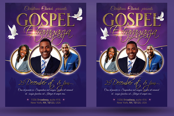 Gospel Extravaganza Flyer Poster in Flyer Templates - product preview 1