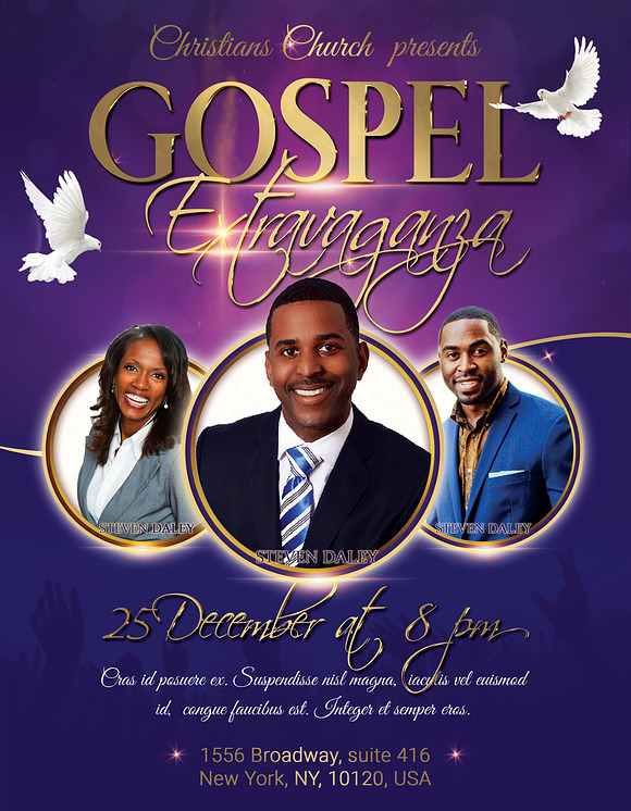 Gospel Extravaganza Flyer Poster in Flyer Templates - product preview 2