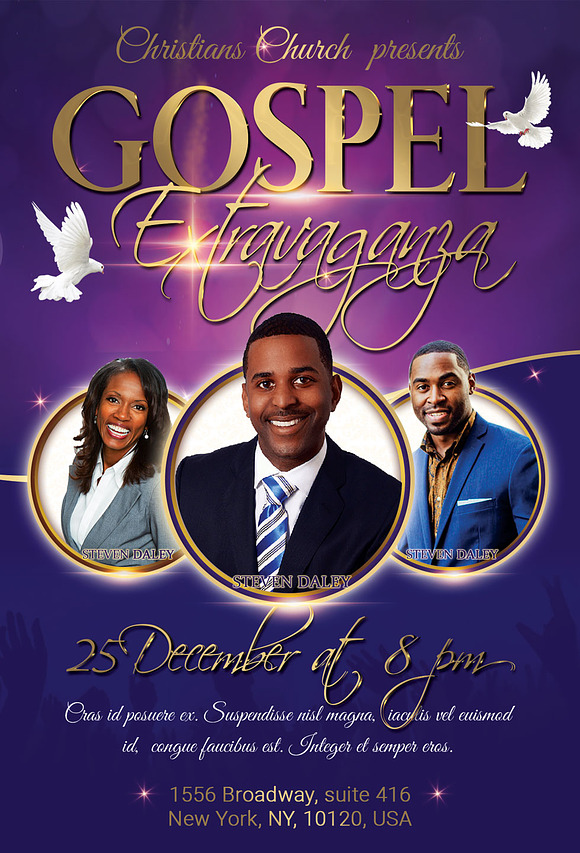 Gospel Extravaganza Flyer Poster in Flyer Templates - product preview 3