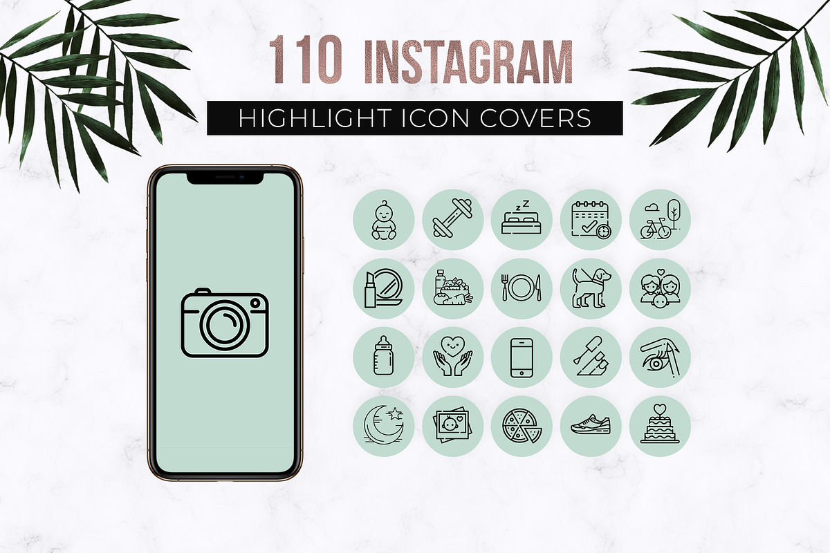 Mint Instagram Story Highlight Icons in Instagram Templates - product preview 8