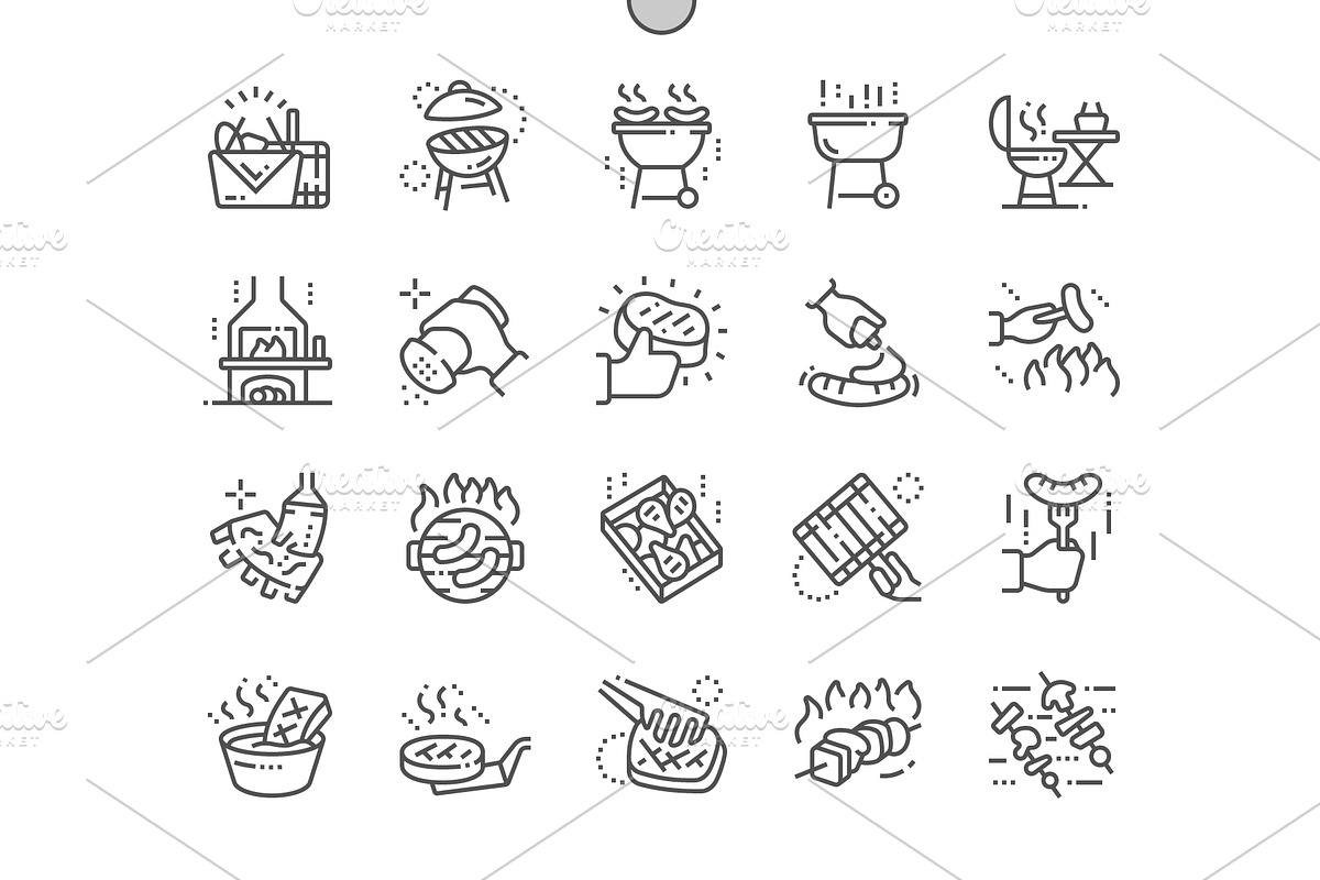 Barbecue Line Icons in Icons - product preview 8