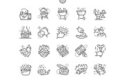 Barbecue Line Icons