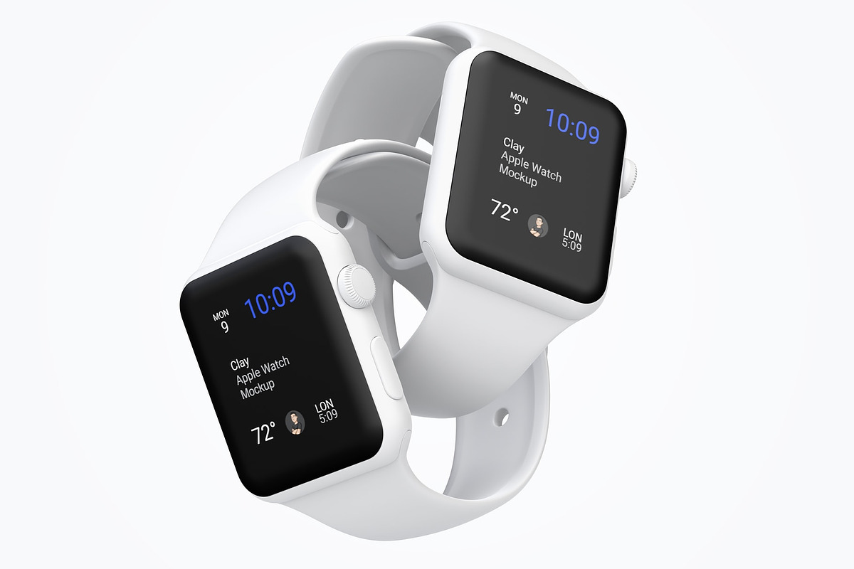 Clay Apple Watch Mockup 07 in Mobile & Web Mockups - product preview 8