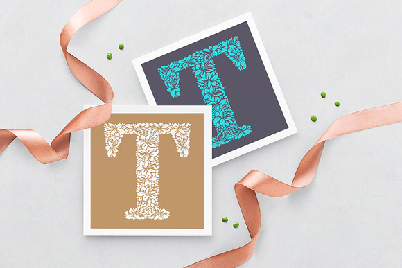 Letter T - Floral Logo Template in Logo Templates - product preview 3