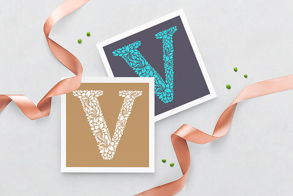 Letter V - Floral Logo Template in Logo Templates - product preview 2