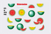Watermelon vector set