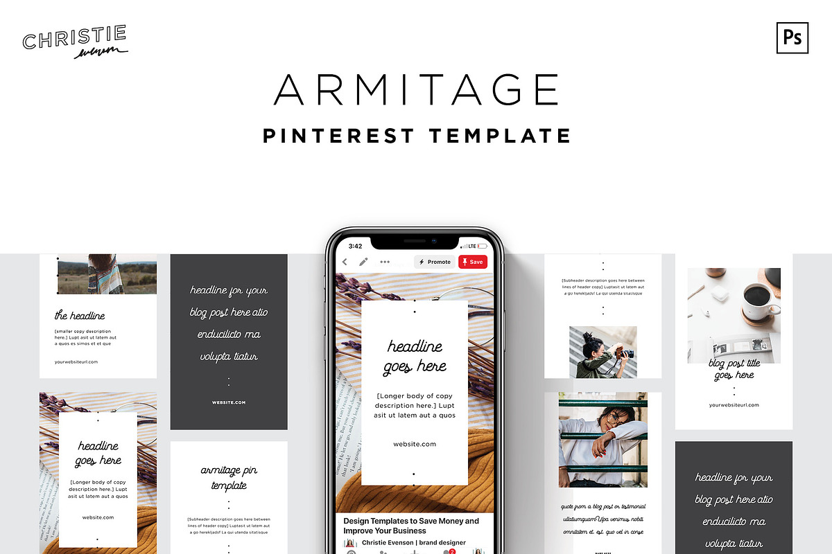 Armitage Pinterest Template (PSD) in Pinterest Templates - product preview 8