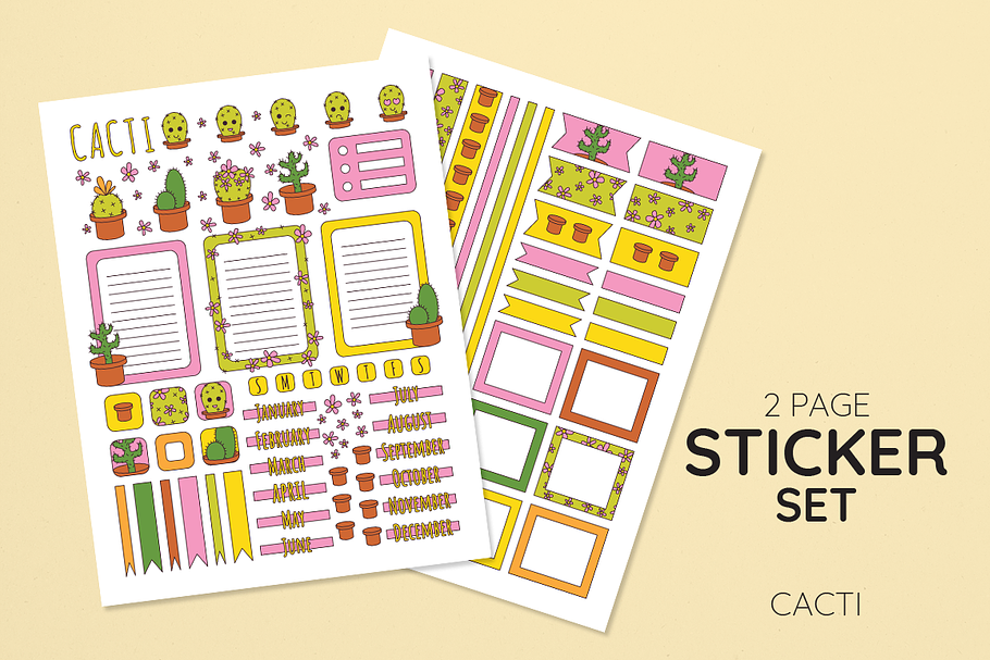 Cacti Sticker Set in Objects - product preview 8