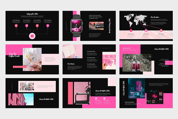 Wazea : Pink Color Tone Powerpoint in PowerPoint Templates - product preview 2