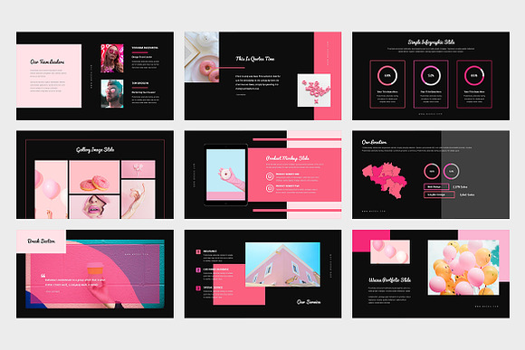 Wazea : Pink Color Tone Powerpoint in PowerPoint Templates - product preview 3