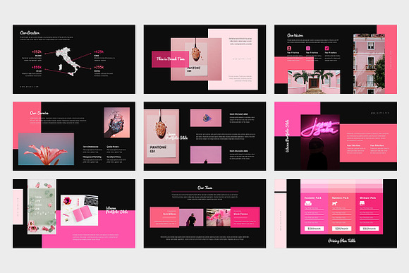 Wazea : Pink Color Tone Powerpoint in PowerPoint Templates - product preview 5