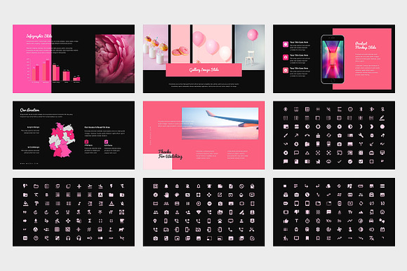 Wazea : Pink Color Tone Powerpoint in PowerPoint Templates - product preview 6
