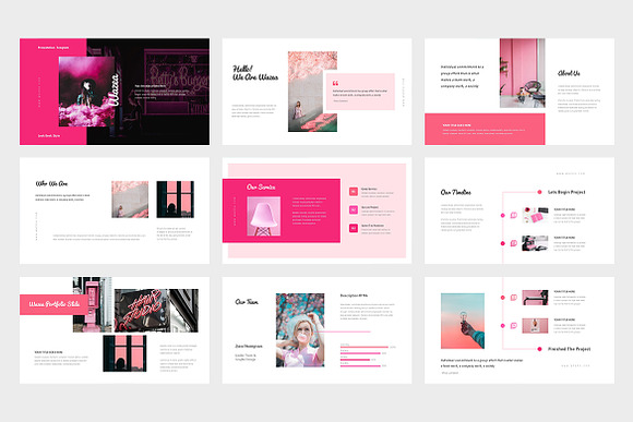 Wazea : Pink Color Tone Powerpoint in PowerPoint Templates - product preview 7