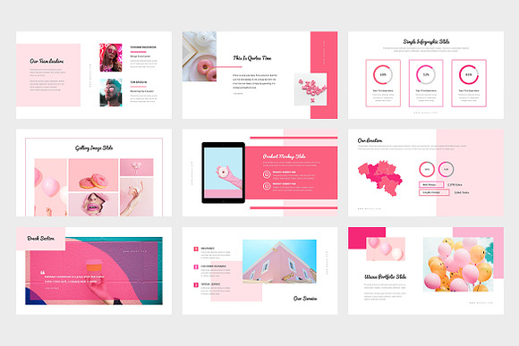 Wazea : Pink Color Tone Powerpoint in PowerPoint Templates - product preview 9