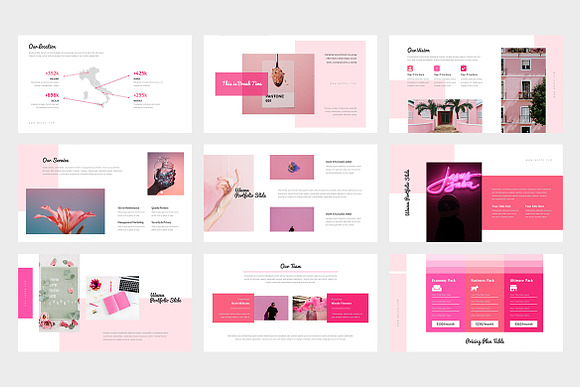 Wazea : Pink Color Tone Powerpoint in PowerPoint Templates - product preview 11