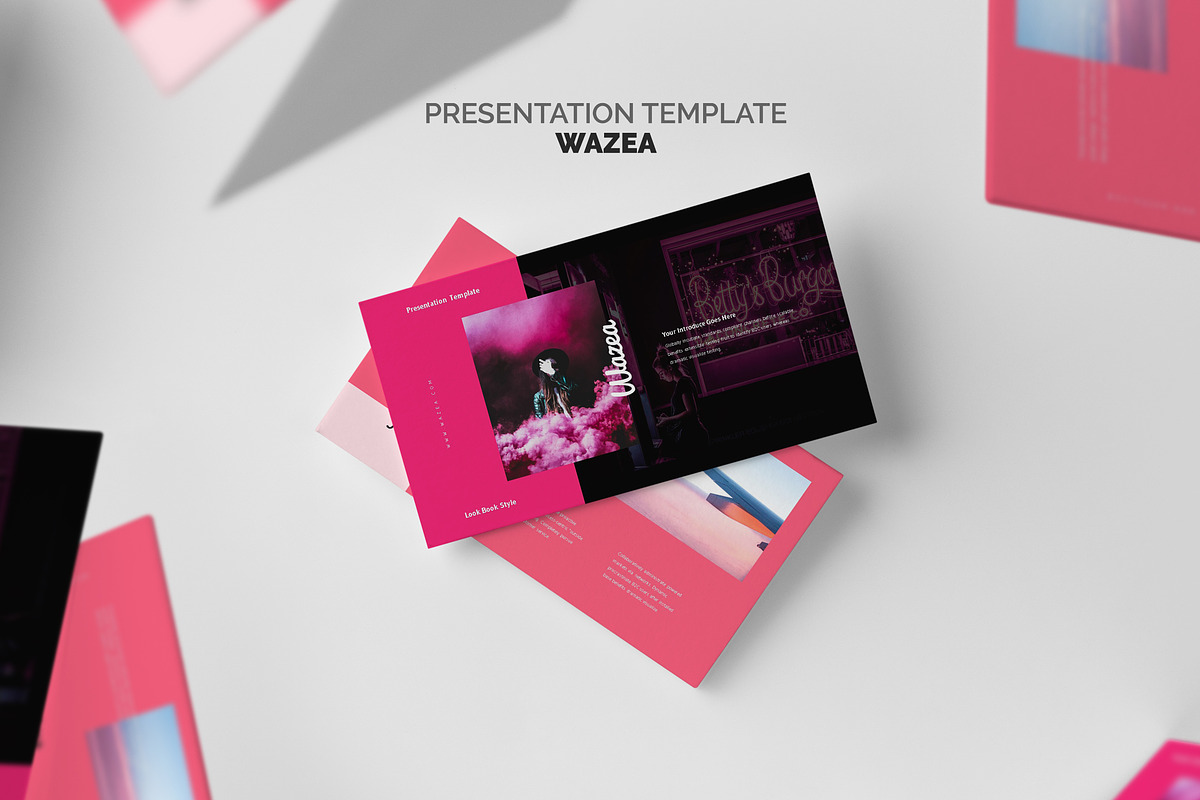 Wazea : Pink Color Tone Keynote in Keynote Templates - product preview 8