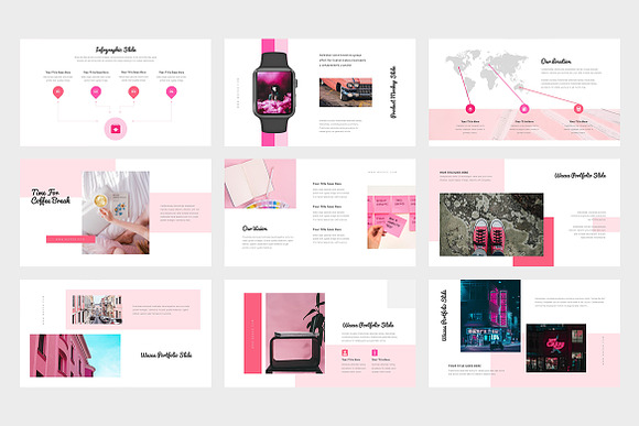 Wazea : Pink Color Tone Keynote in Keynote Templates - product preview 2