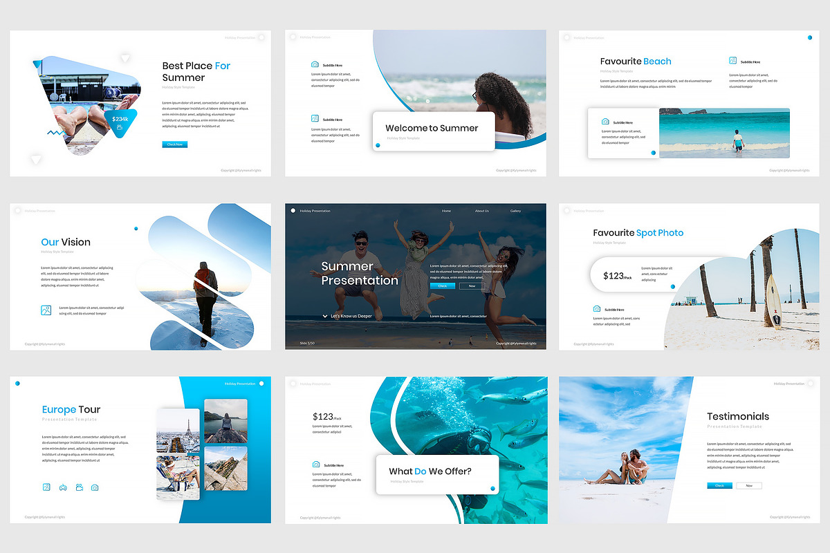Summer Powerpoint Template in PowerPoint Templates - product preview 8
