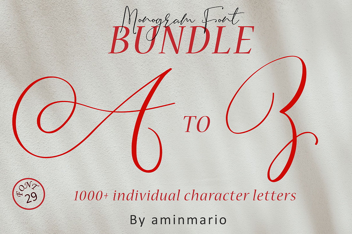 MONOGRAMS BUNDLE A to Z in Script Fonts - product preview 8