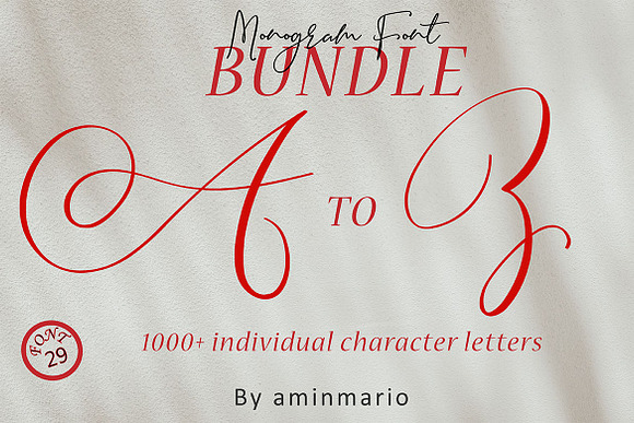 MONOGRAMS BUNDLE A to Z in Script Fonts - product preview 35