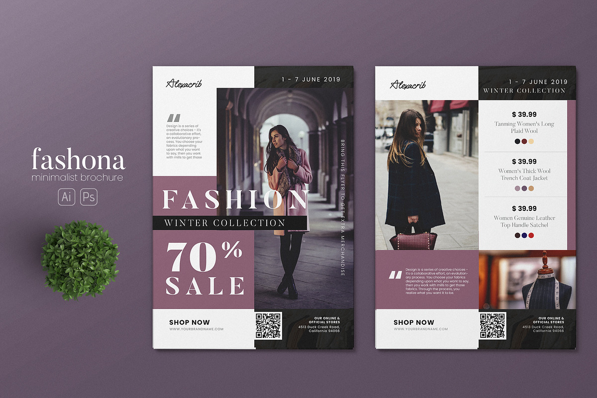 Fashion AI and PSD Flyer 6 in Invitation Templates - product preview 8