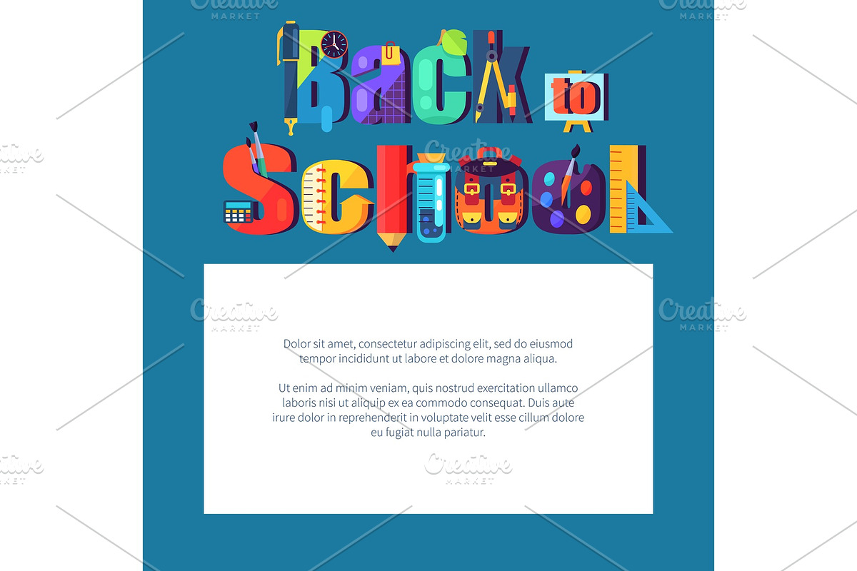 Back to School Poster with Place for in Objects - product preview 8