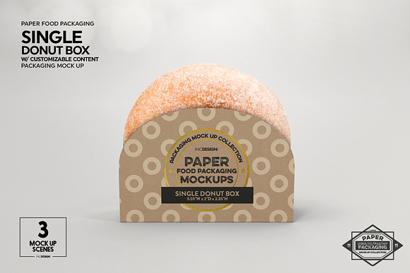 Single Donut Box Packaging Mockup in Branding Mockups - product preview 1
