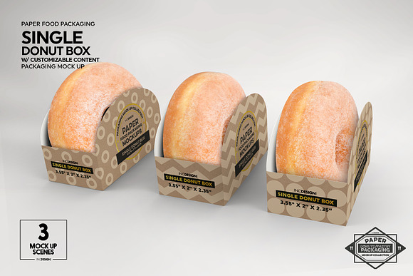 Single Donut Box Packaging Mockup in Branding Mockups - product preview 2