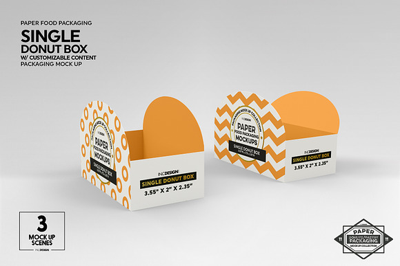 Single Donut Box Packaging Mockup in Branding Mockups - product preview 4