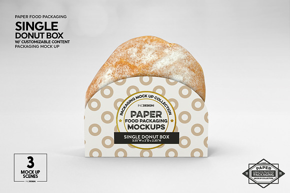 Single Donut Box Packaging Mockup in Branding Mockups - product preview 5