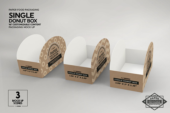 Single Donut Box Packaging Mockup in Branding Mockups - product preview 6