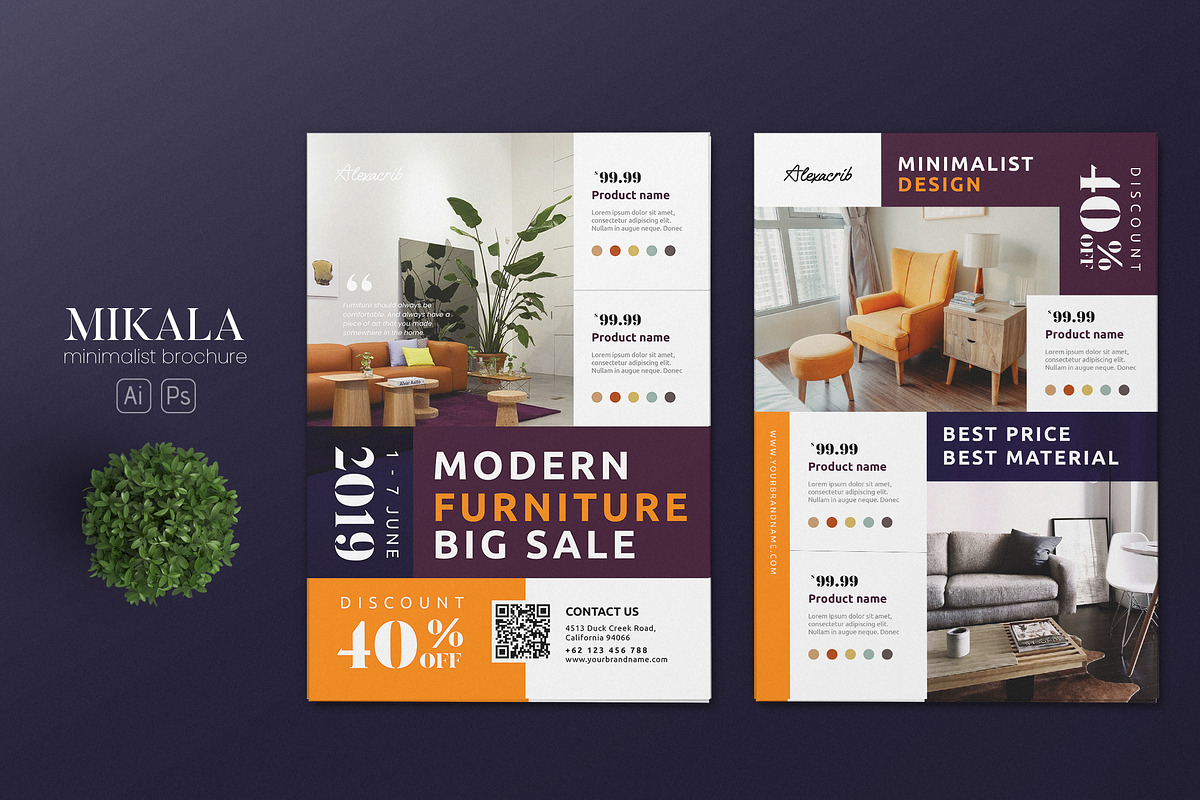 Furniture Store AI and PSD Flyer 6 in Invitation Templates - product preview 8