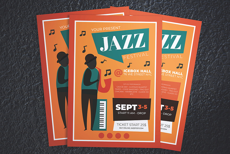 Jazz Festival Flyer in Flyer Templates - product preview 8