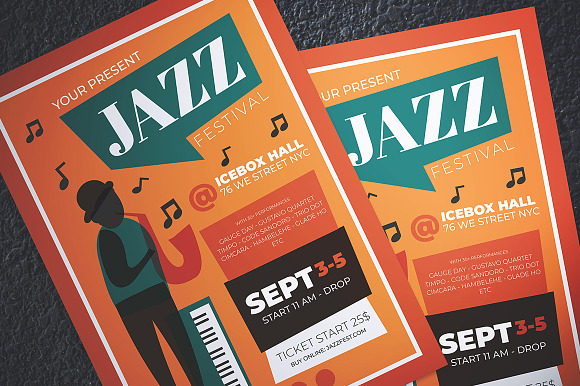 Jazz Festival Flyer in Flyer Templates - product preview 2