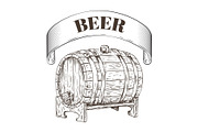 Beer Storage Wooden Barrel Vector