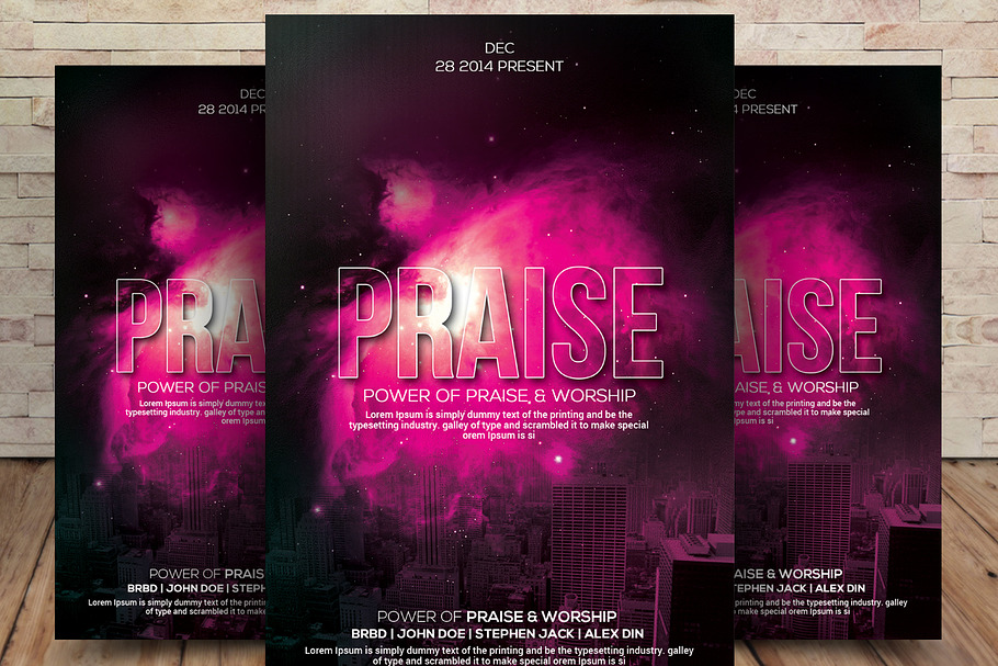 Praise Concert Flyer Poster Template in Flyer Templates - product preview 8