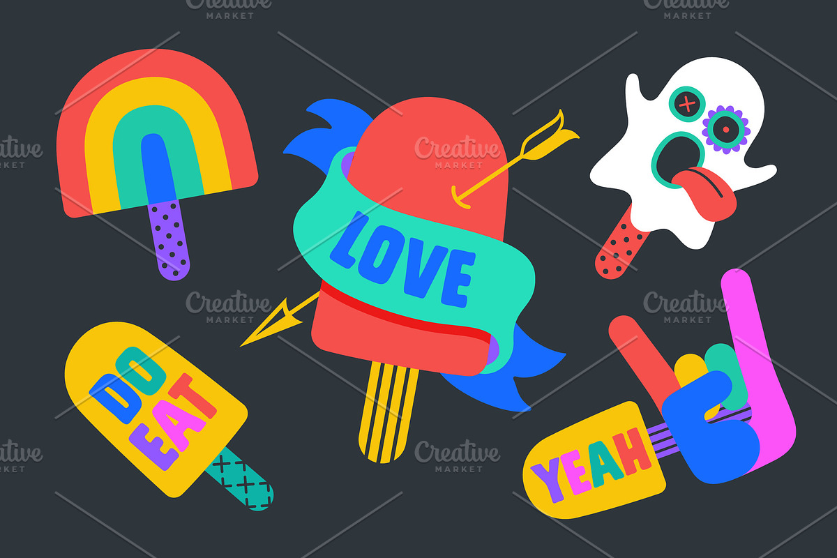 Ice Cream Stickers. Colorful fun in Illustrations - product preview 8