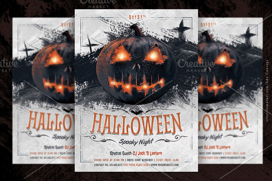 Halloween Party Flyer Template in Flyer Templates - product preview 8