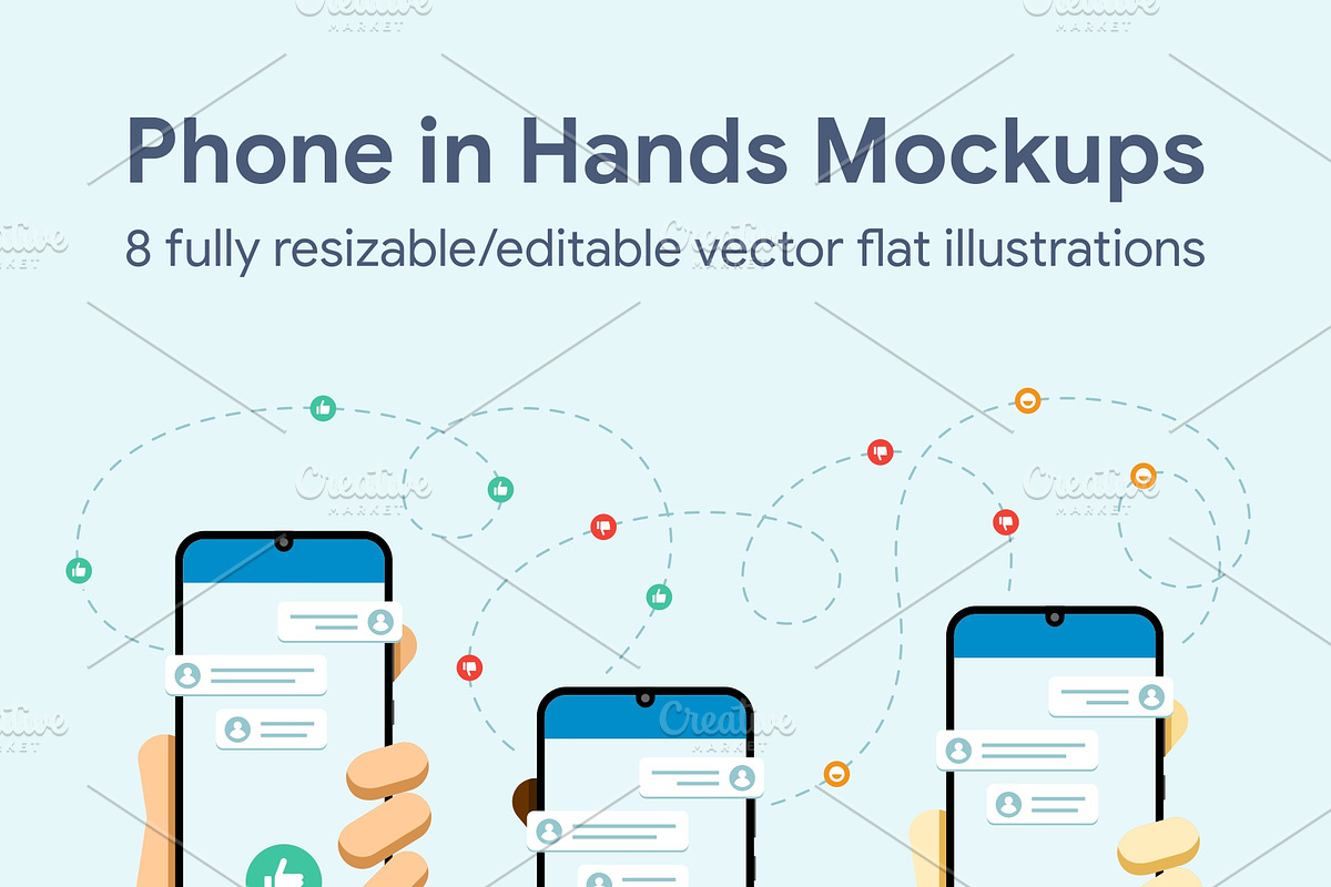 Phone in Hands Mockups Set in Objects - product preview 8