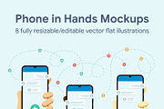 Phone in Hands Mockups Set
