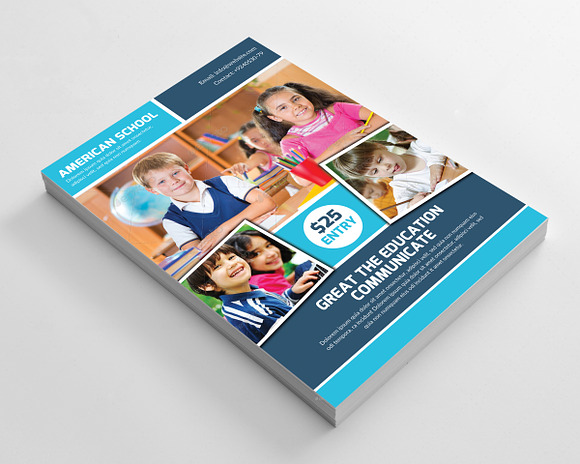 School Education Flyer Template in Flyer Templates - product preview 2