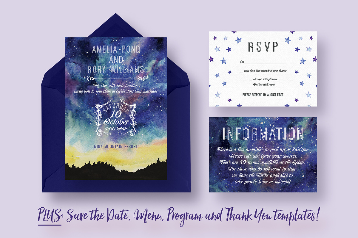 Starry Sky Wedding Suite in Wedding Templates - product preview 8