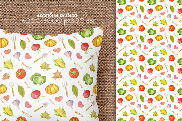 Watercolor Autumn Seamless Patterns in Patterns - product preview 5