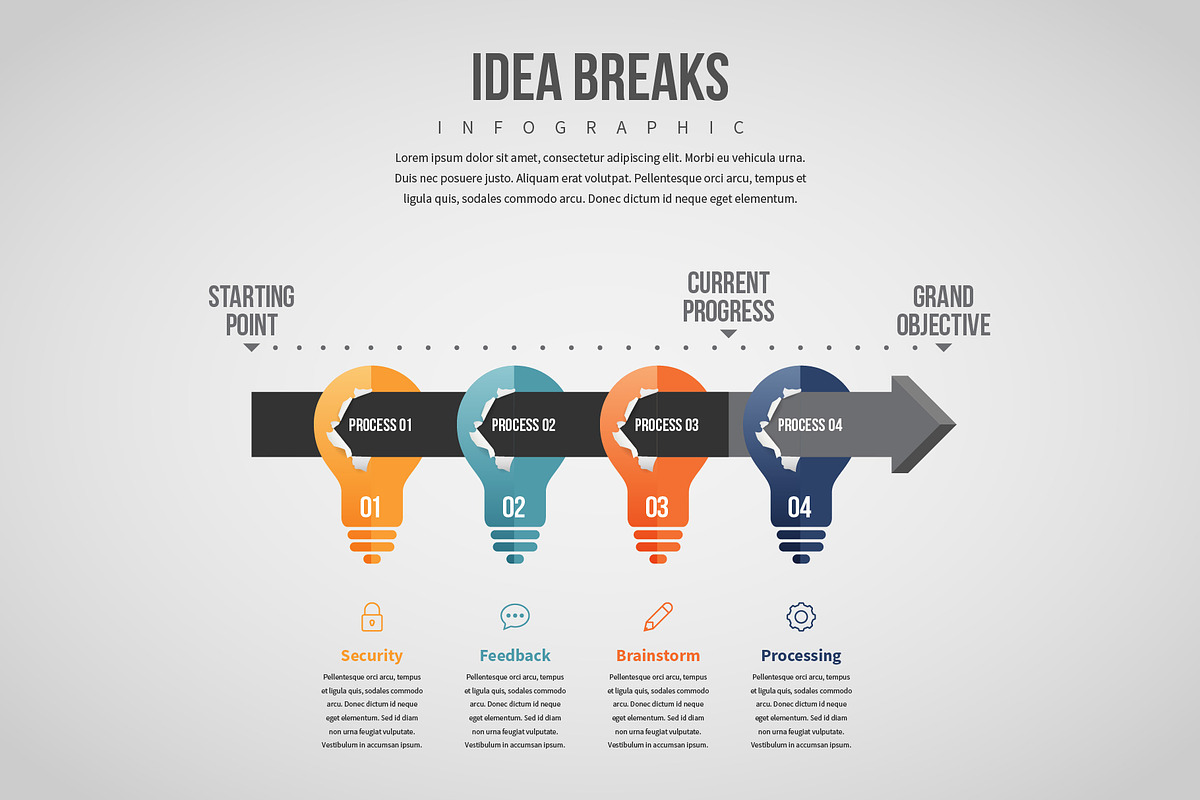 Idea Breaks Infographic in Web Elements - product preview 8