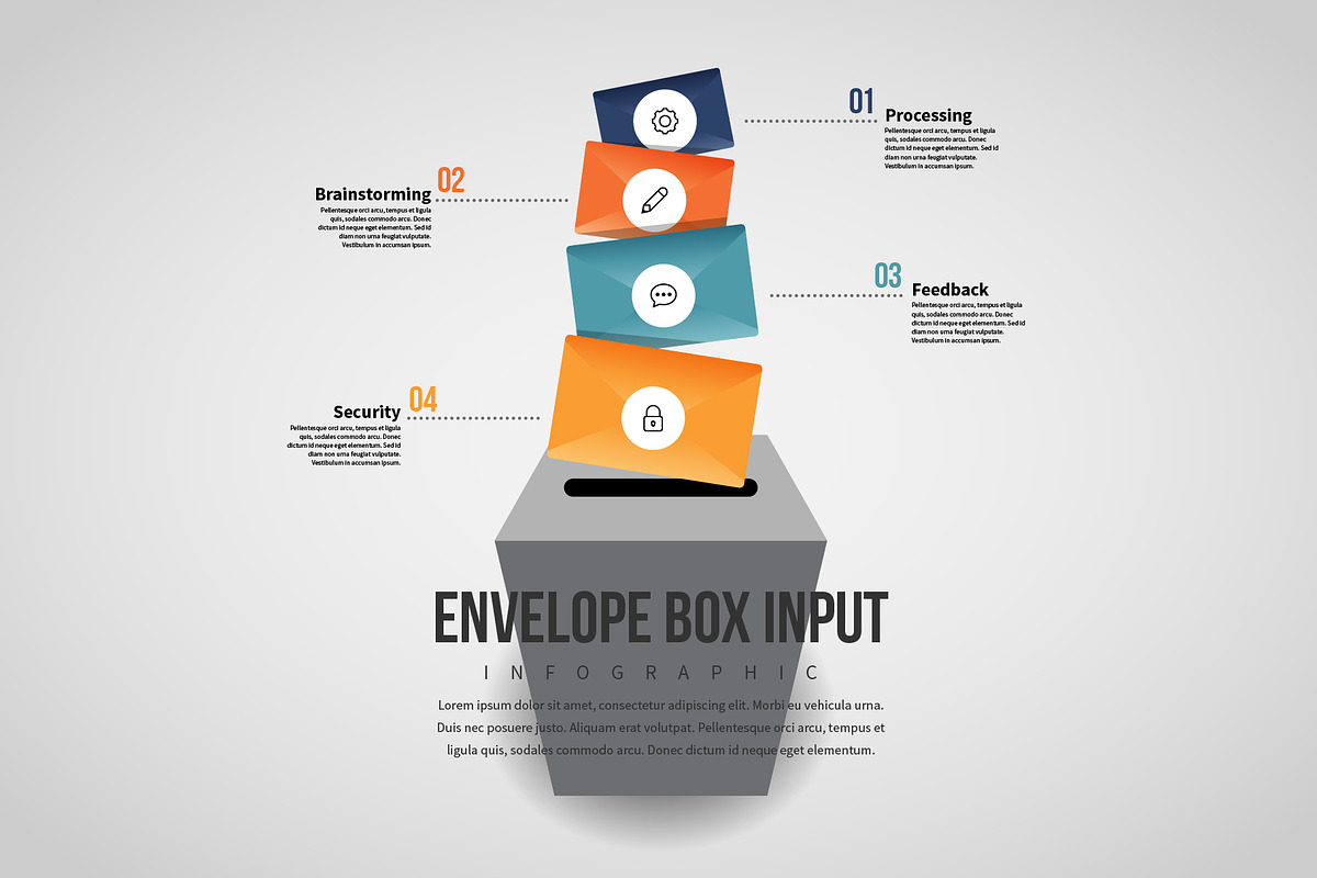 Envelope Box Input Infographic in Web Elements - product preview 8