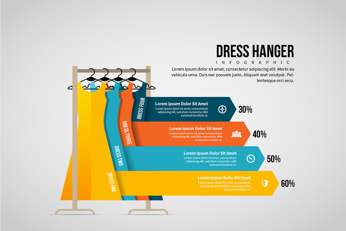 Dress Hanger Infographic in Web Elements - product preview 8