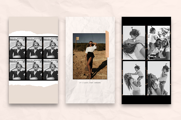 Feminine film stories and post in Instagram Templates - product preview 7