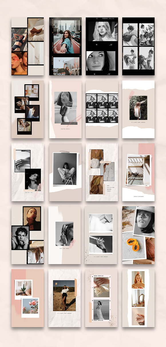 Feminine film stories and post in Instagram Templates - product preview 11