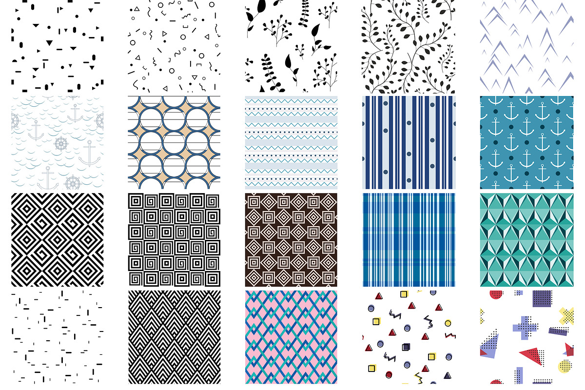 Seamless textile pattern collection in Patterns - product preview 8