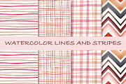 Watercolor lines and stripes